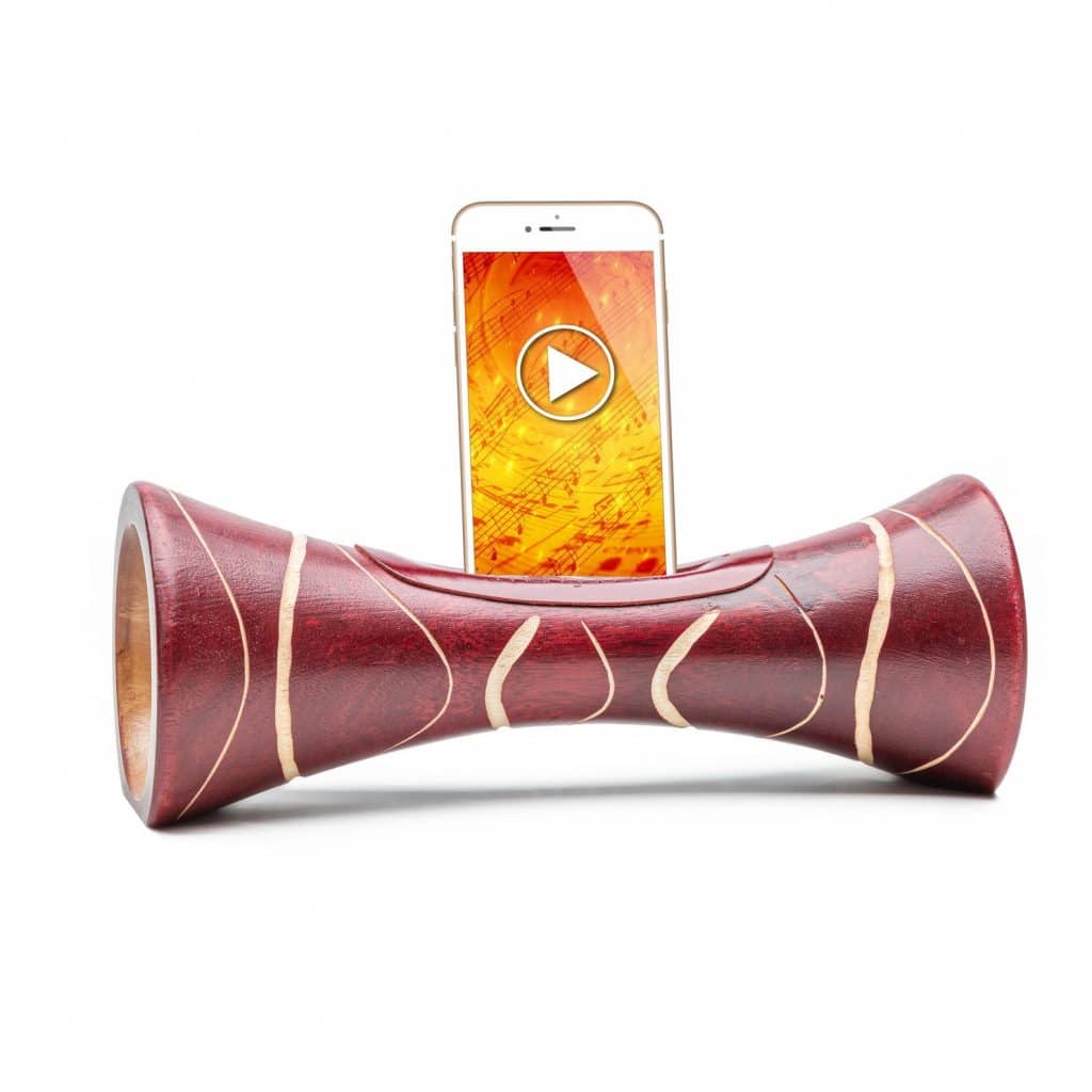 Résonance Bois Téléphone Portable Enceinte Bois Mangobeat - Amplification Naturelle Smartphone - Sans Électricité - Bordeaux Perle 35cm Résonance Bois Amplification Son Résonance Bois Téléphone Portable Enceinte Bois Mangobeat - Amplification Naturelle Smartphone - Sans Électricité - Bordeaux Perle 35cm Résonance Bois Amplification Son