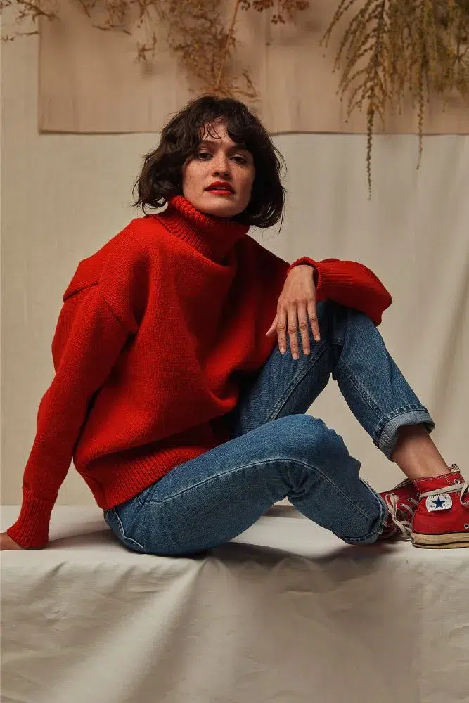 col roule femme l'envers