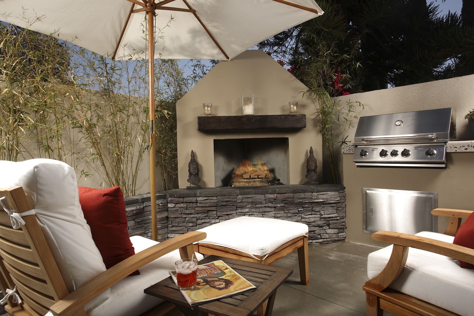Où installer la cuisine extérieure sur la terrasse ?