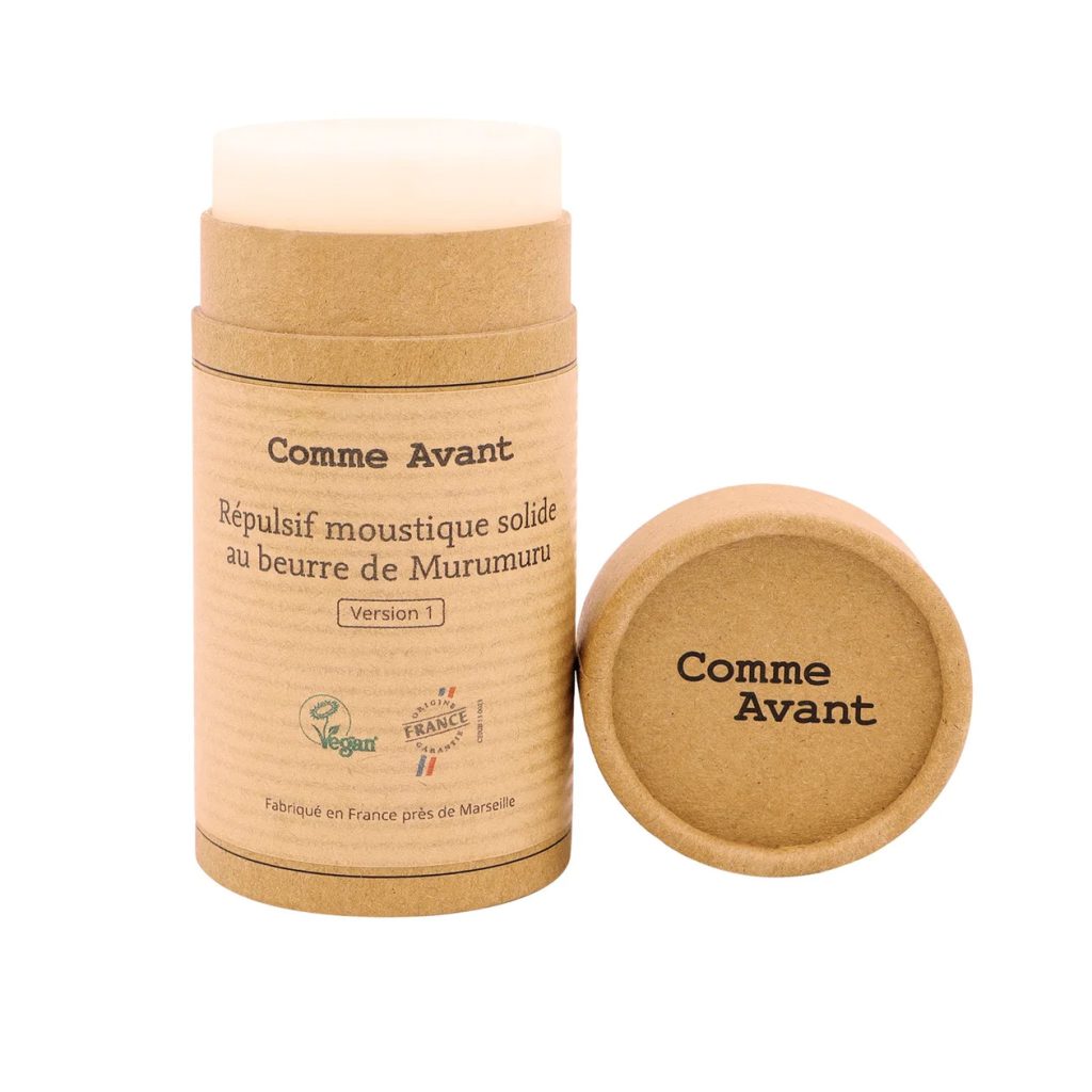 Ce répulsif anti-moustique solide est au beurre de murumuru.