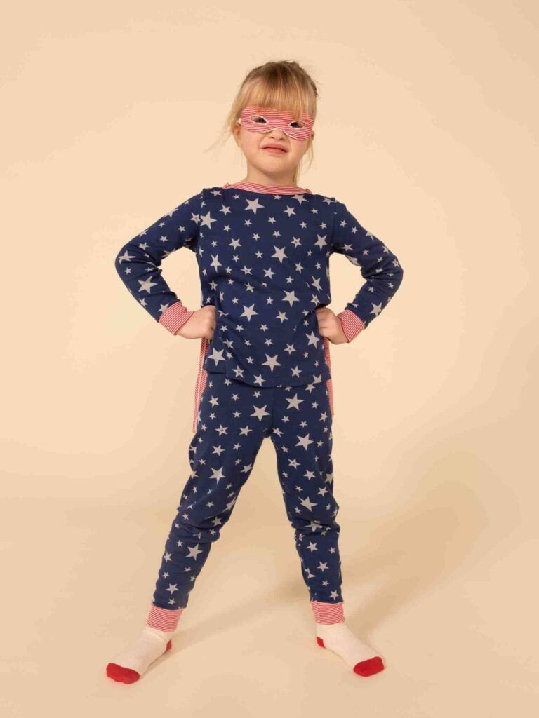 Pyjama déguisement phosphorescent en coton PETIT BATEAU - bleu imprimé