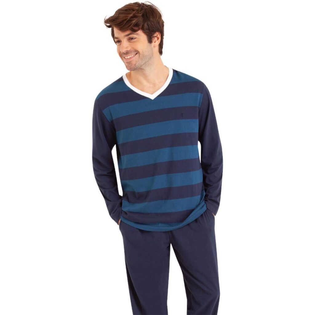 Pyjama long col V homme Fait en France