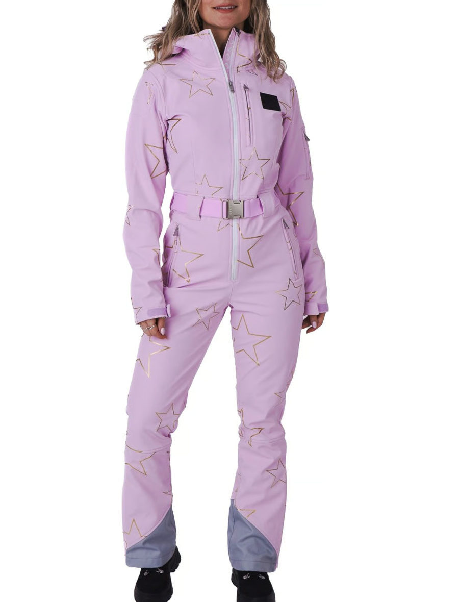 Notre coup de cœur : la combinaison de ski pour femme OOSC Pink with metallic stars
